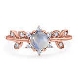 Art Deco Round Natural Stone Floral Ring