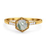 Minimalist Round Natural Stone Ring