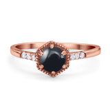 Minimalist Round Natural Stone Ring