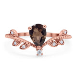 Floral Pear Teardrop Natural Stone Chevron Ring