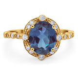 Oval Natural Stone Beaded Ring