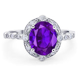 Oval Natural Stone Beaded Ring