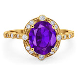 Oval Natural Stone Beaded Ring