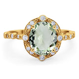 Oval Natural Stone Beaded Ring