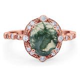 Oval Natural Stone Beaded Ring