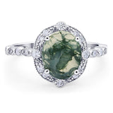 Oval Natural Stone Beaded Ring