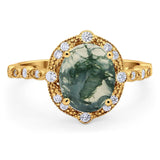 Oval Natural Stone Beaded Ring