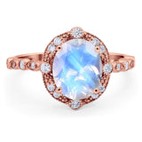 Oval Natural Stone Beaded Ring