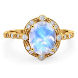 Oval Natural Stone Beaded Ring