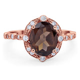 Oval Natural Stone Beaded Ring