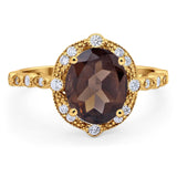 Oval Natural Stone Beaded Ring