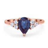 Pear Teardrop Natural Stone Wedding Ring