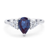 Pear Teardrop Natural Stone Wedding Ring