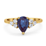 Pear Teardrop Natural Stone Wedding Ring