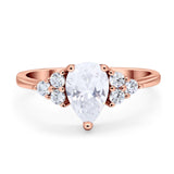 Pear Teardrop Natural Stone Wedding Ring