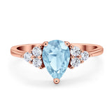 Pear Teardrop Natural Stone Wedding Ring