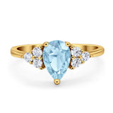 Pear Teardrop Natural Stone Wedding Ring