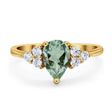 Pear Teardrop Natural Stone Wedding Ring