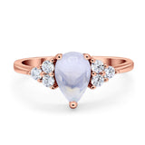 Pear Teardrop Natural Stone Wedding Ring