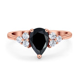 Pear Teardrop Natural Stone Wedding Ring