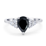 Pear Teardrop Natural Stone Wedding Ring