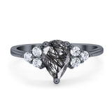 Pear Teardrop Natural Stone Wedding Ring