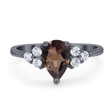 Pear Teardrop Natural Stone Wedding Ring