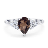 Pear Teardrop Natural Stone Wedding Ring
