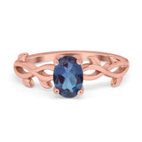 Infinity Oval Natural Stone Solitaire Ring