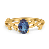 Infinity Oval Natural Stone Solitaire Ring