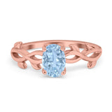 Infinity Oval Natural Stone Solitaire Ring