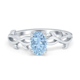 Infinity Oval Natural Stone Solitaire Ring