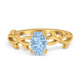 Infinity Oval Natural Stone Solitaire Ring