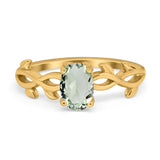 Infinity Oval Natural Stone Solitaire Ring