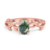 Infinity Oval Natural Stone Solitaire Ring