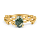 Infinity Oval Natural Stone Solitaire Ring