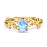 Infinity Oval Natural Stone Solitaire Ring