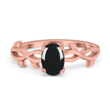 Infinity Oval Natural Stone Solitaire Ring