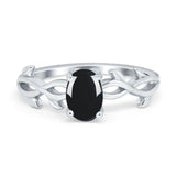Infinity Oval Natural Stone Solitaire Ring