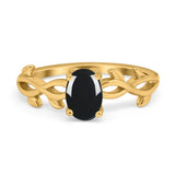 Infinity Oval Natural Stone Solitaire Ring