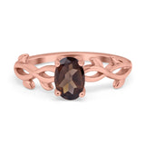 Infinity Oval Natural Stone Solitaire Ring