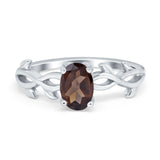 Infinity Oval Natural Stone Solitaire Ring