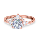 Art Deco Round Natural Stone Flower Ring