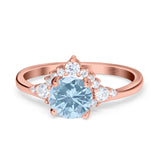 Art Deco Round Natural Stone Flower Ring