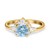 Art Deco Round Natural Stone Flower Ring