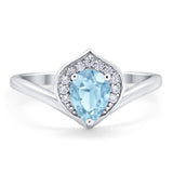 Pear Natural Stone Leaf Chevron Ring