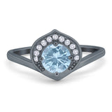 Art Deco Round Natural Stone Leaf Style Ring