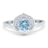 Art Deco Round Natural Stone Leaf Style Ring