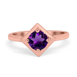 Minimalist Round Natural Stone Solitaire Ring