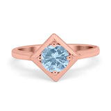 Minimalist Round Natural Stone Solitaire Ring